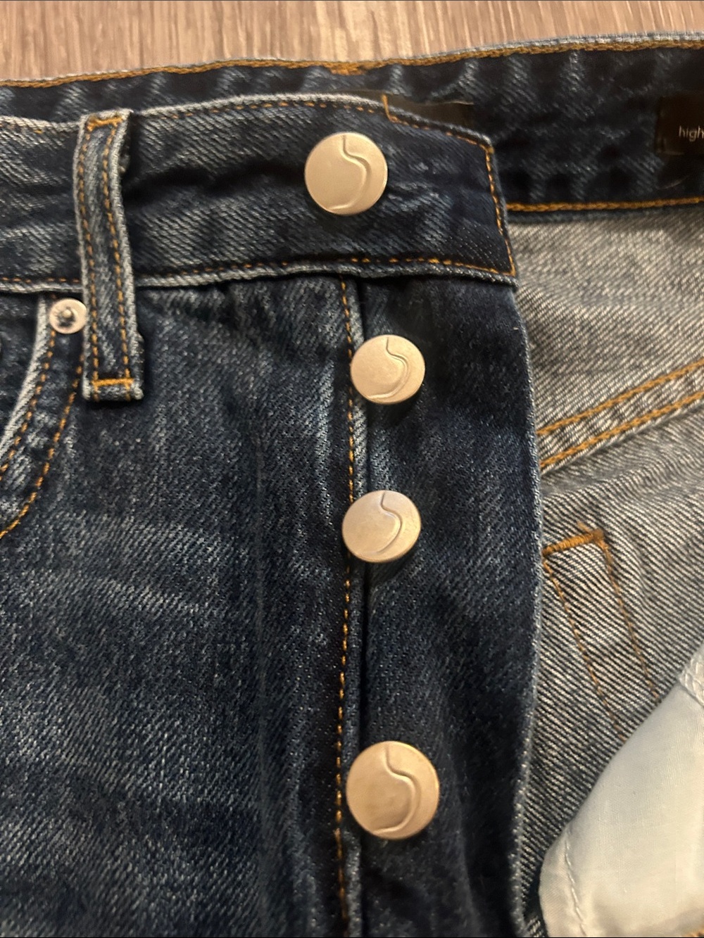 Joe's Jeans Dark Blue High-Rise Button-Fly Jeans - Picture 6 of 8